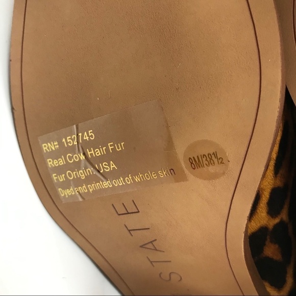 1. State Animal Print Leather Block Heel Booties Women’s Size 8 Statement - Picture 11 of 11